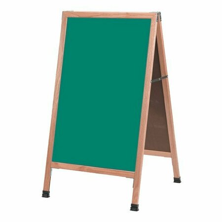 AARCO AA-3B 42in x 18in Aluminum A-Frame Sign Board with Black Chalkboard 116AA3B